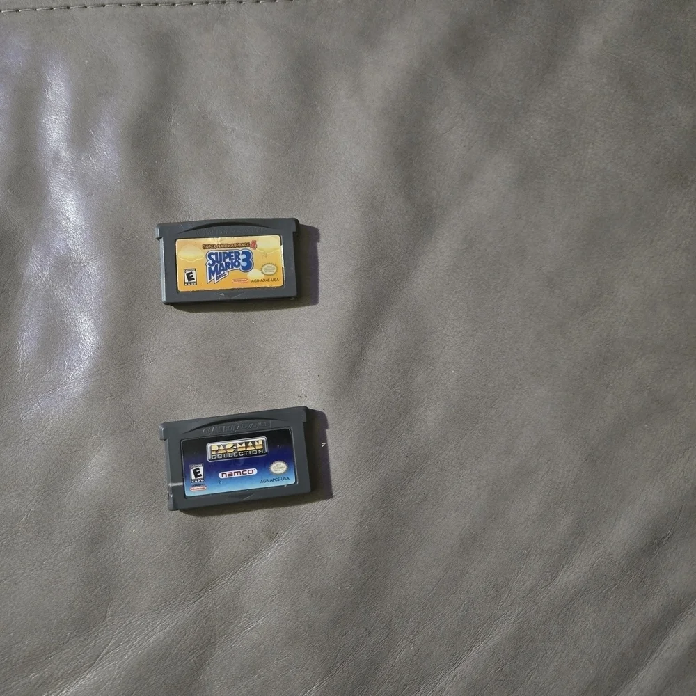 Nintendo Game Boy Advance Game Cartridges Pac- Man Collection And Super Mario 3